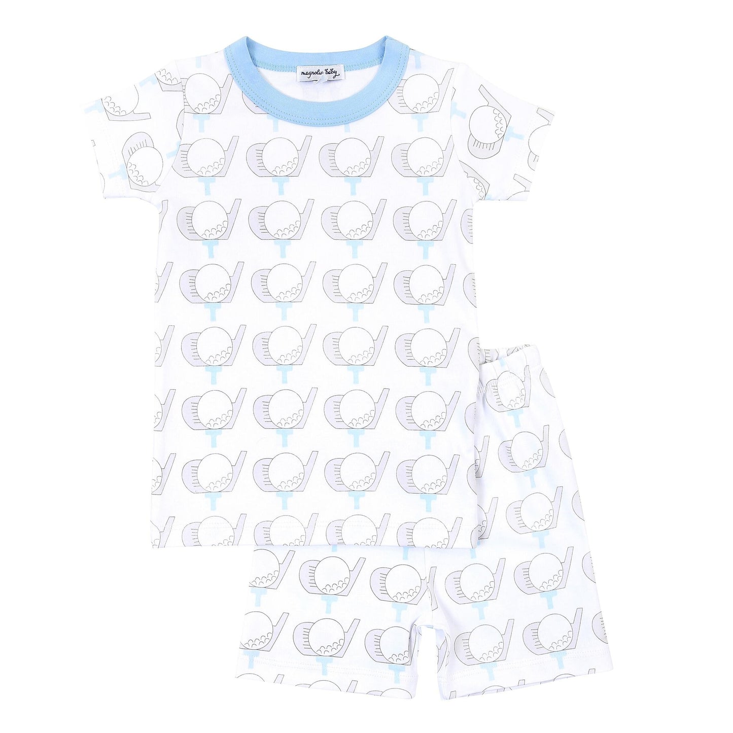 Magnolia Baby Boys GOLF Short Pajamas Pima Cotton Blue Size 6/12 Months NEW