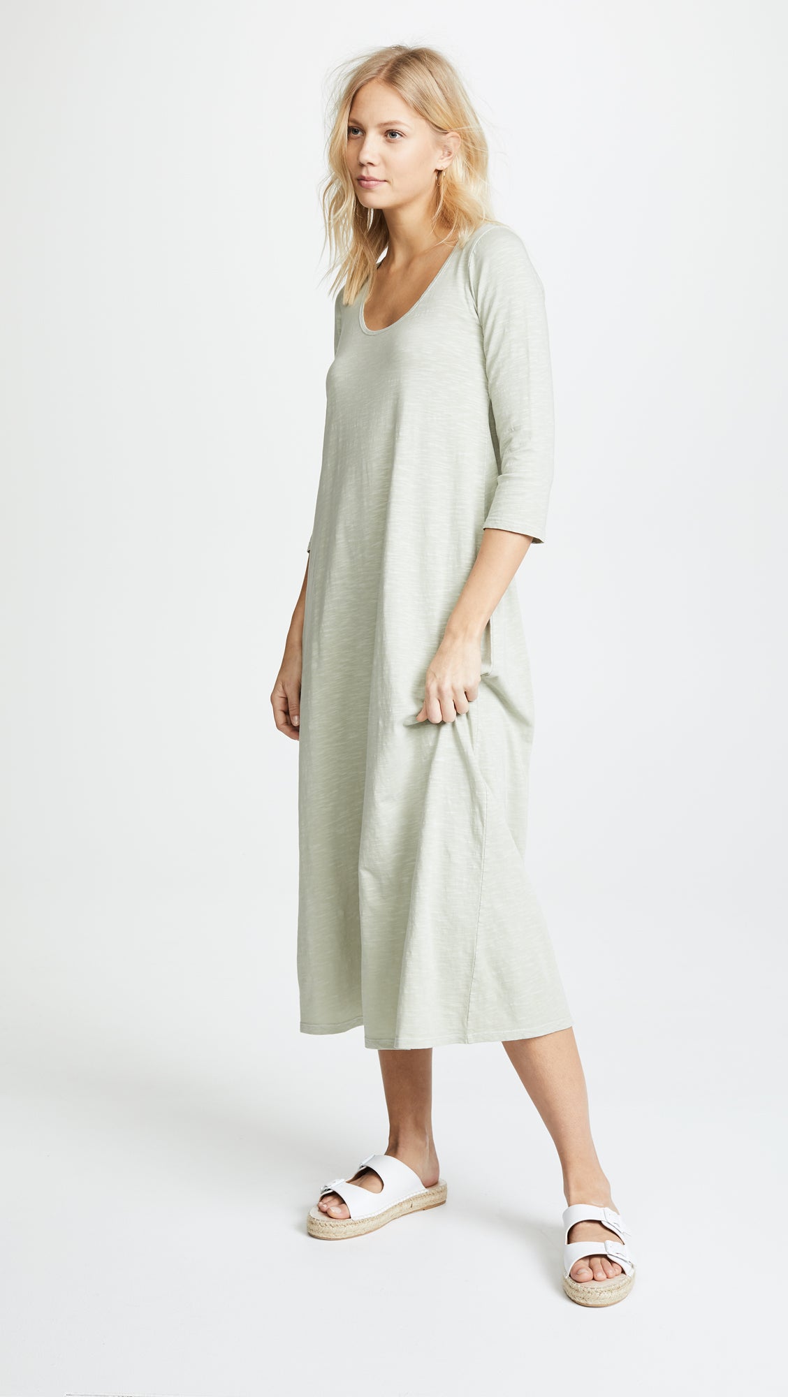 Hatch Maternity Women’s THE COTTON MAXI DRESS Sage $188 NEW