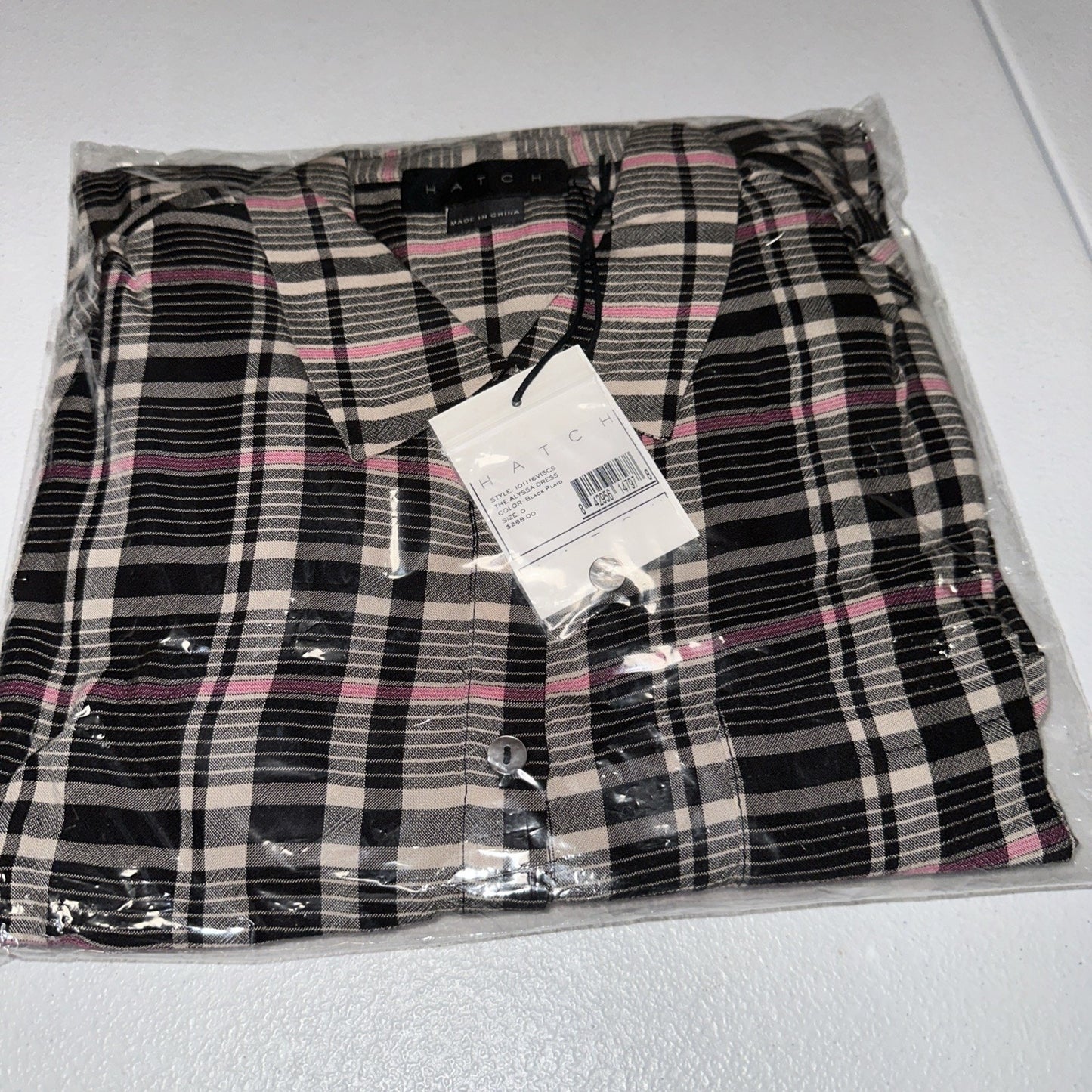 Hatch Maternity Women’s THE ALYSSA DRESS Black Plaid Size 0 (XS/0-2) $288 NEW