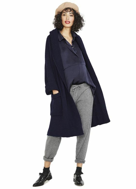 Hatch Maternity Women's THE CHUNKY CARDIGAN Wool Blend $358 NEW