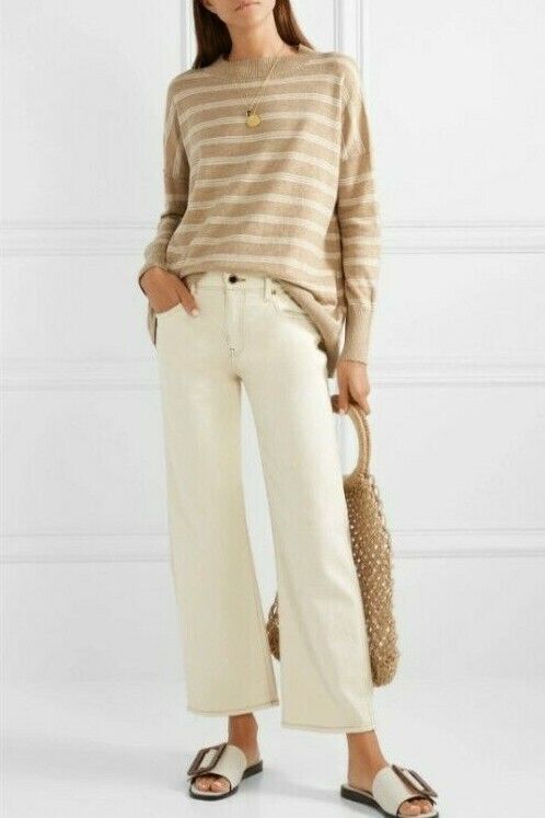 Hatch Maternity Women's THE CLEMENTINE SWEATER Beige 100% Merino Wool $278 NEW