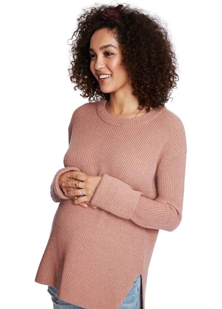 Hatch Maternity Women's THE CECILE SWEATER Rosewood Pink Merino Wool/Cashmere $298 NEW
