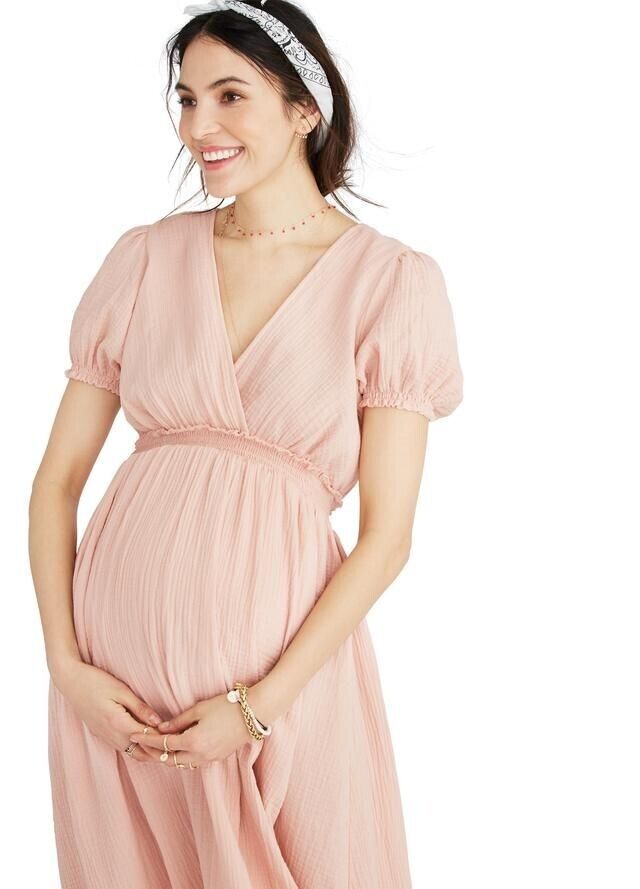 Hatch Maternity Women's The Amelia Dress | Wild Aster | Cotton Gauze | $268 NEW