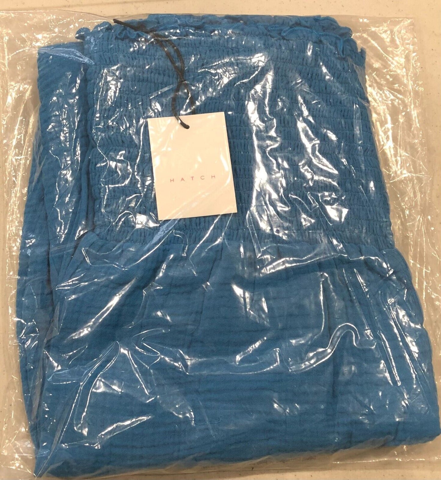 Hatch Maternity Women's THE JOJO JUMPER Ocean-Blue Cotton-Gauze $188 NEW