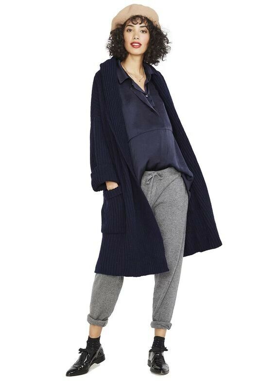 Hatch Maternity Women's THE CHUNKY CARDIGAN Wool Blend $358 NEW