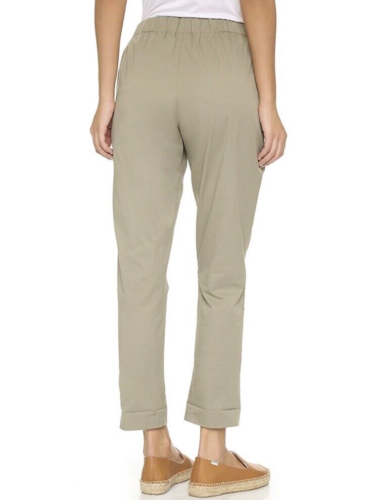 Hatch Maternity THE IPEK PANT Twist Gathered Waist Poplin Crop Trouser Pant $188 NEW