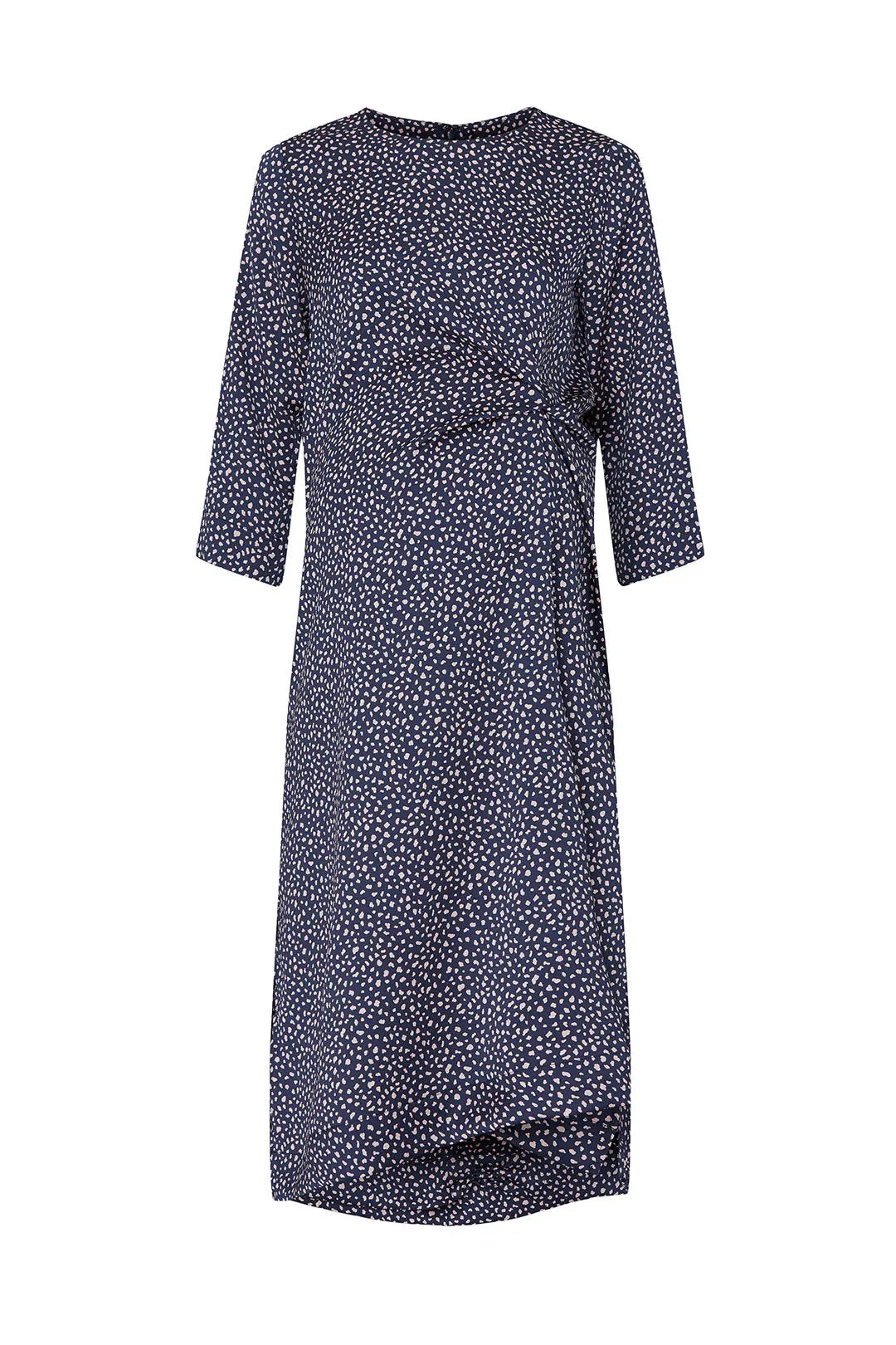 Hatch Maternity Women’s THE LAUREN DRESS Navy/Pink Cheetah $328 NEW
