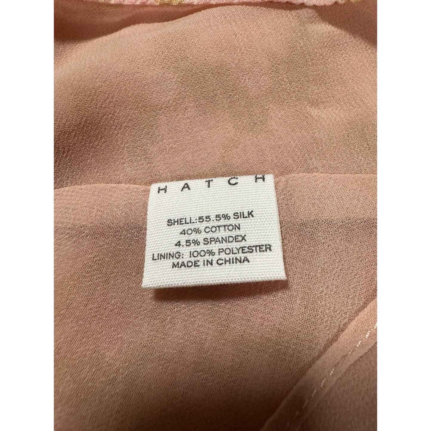 Hatch Maternity Women's THE SLOUCH DRESS Apricot Silk/Cotton $258 NEW
