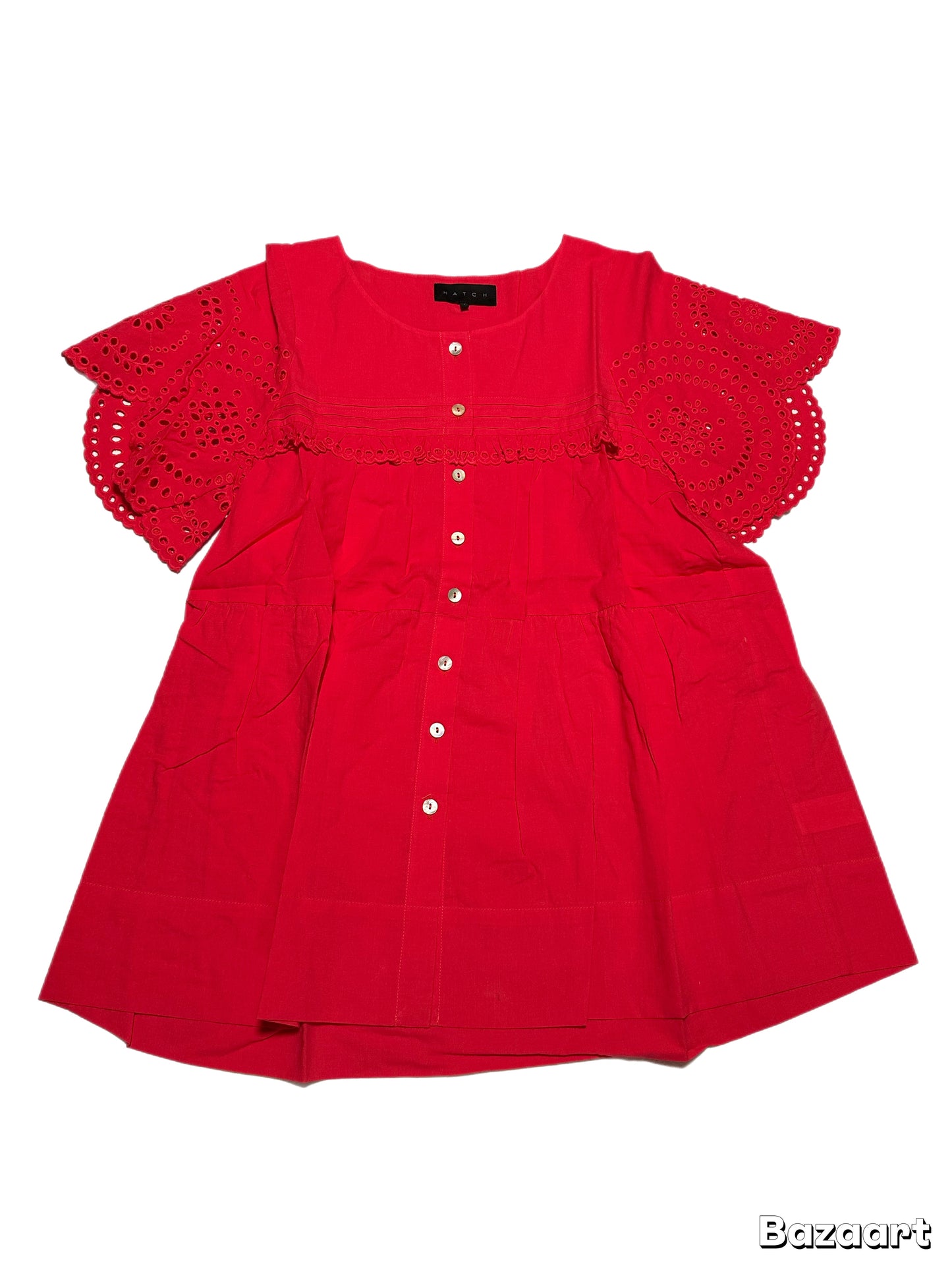 Hatch Maternity Women’s THE PILAR TOP Candy Red $168 NEW