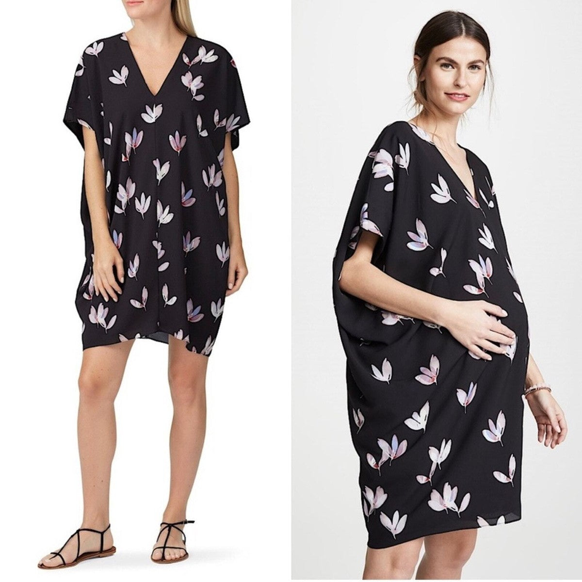 Hatch Maternity Women's THE SLOUCH DRESS Wild Tulip $198 NEW