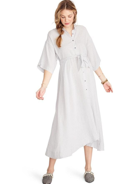 Hatch Maternity Women's The Elsa Dress Naval Stripe $278 NEW