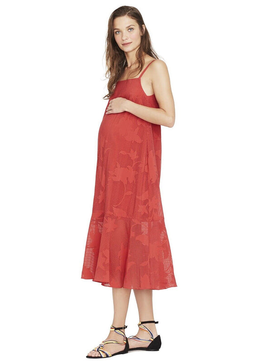 Hatch Maternity Women’s THE PAOLA DRESS Red $288 NEW