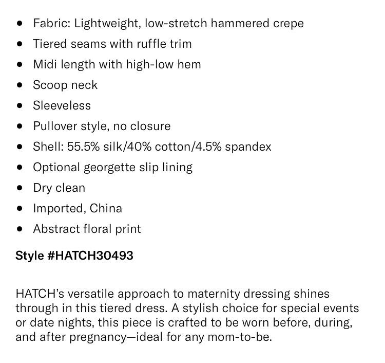 Hatch Maternity Women's THE ANAELLE DRESS Silk Blend Apricot $328 NEW