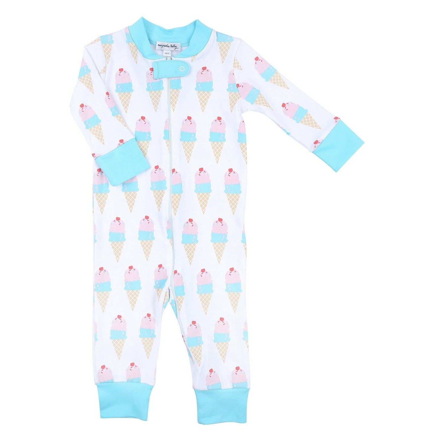 Magnolia Baby Girls TWO SCOOPS Zipped Pajamas Pima Cotton NEW