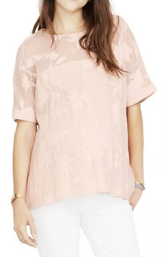 Hatch Maternity Women’s THE ROSA TOP Pink Floral Crewneck $178 NEW