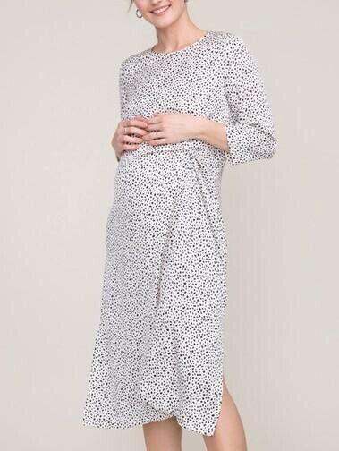 Hatch Maternity Women’s THE LAUREN DRESS White Cheetah $328 NEW