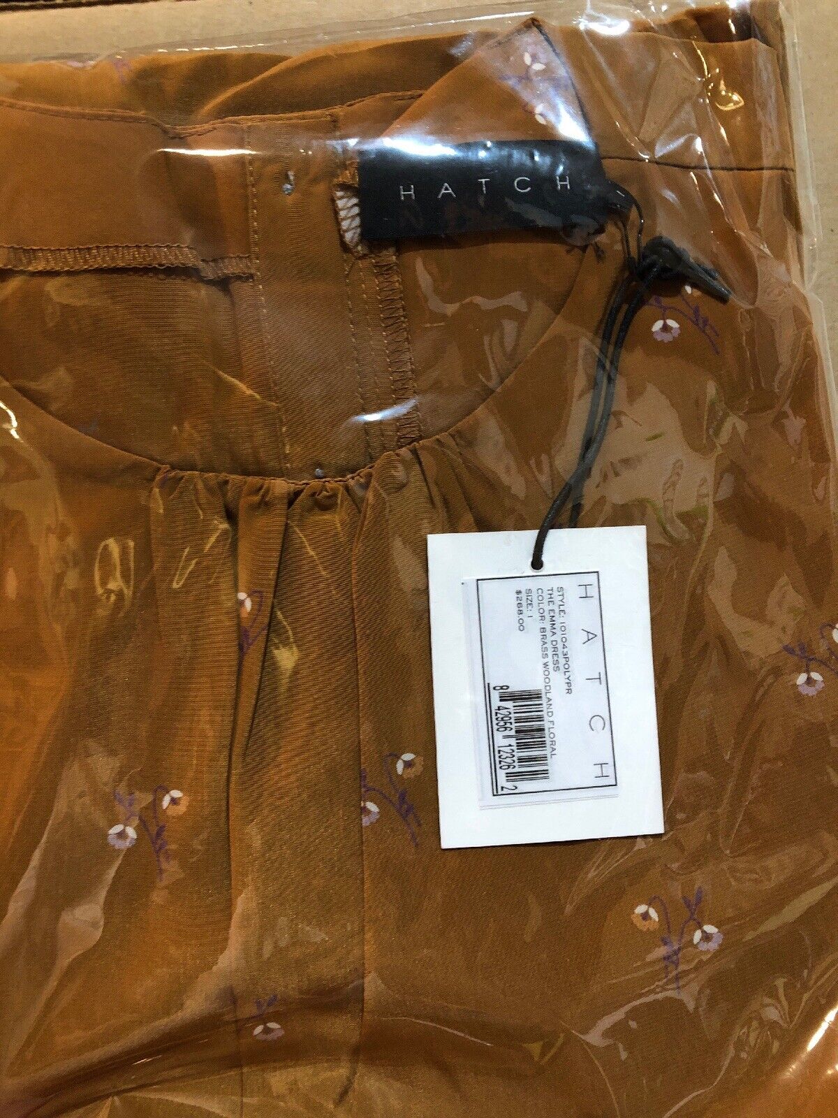 Hatch Maternity Women’s THE EMMA DRESS Brass Floral $268 NEW