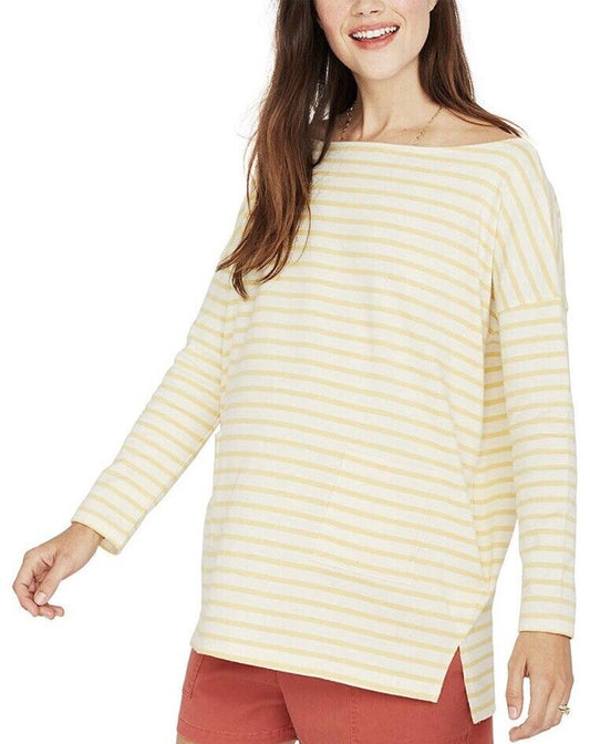 Hatch Maternity Women’s THE BATEAU TOP Yellow/Ivory Cotton Size 1 (S/4-6) NEW
