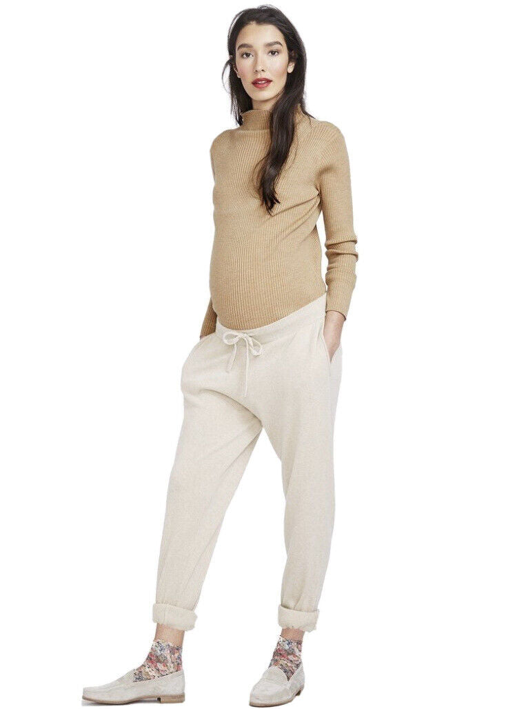 Hatch Maternity Women’s THE NINA TURTLENECK Merino Wool Beige Size 3 (L/12) $188 NEW