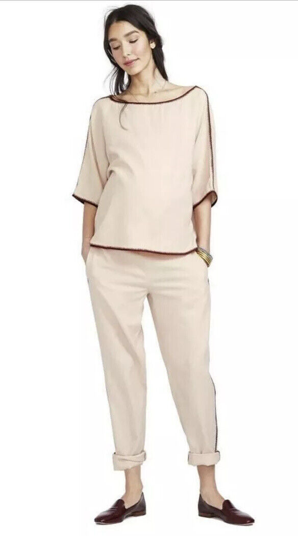 Hatch Maternity Women’s THE AUSTIN TROUSERS Pants Rose/Pink $188 NEW