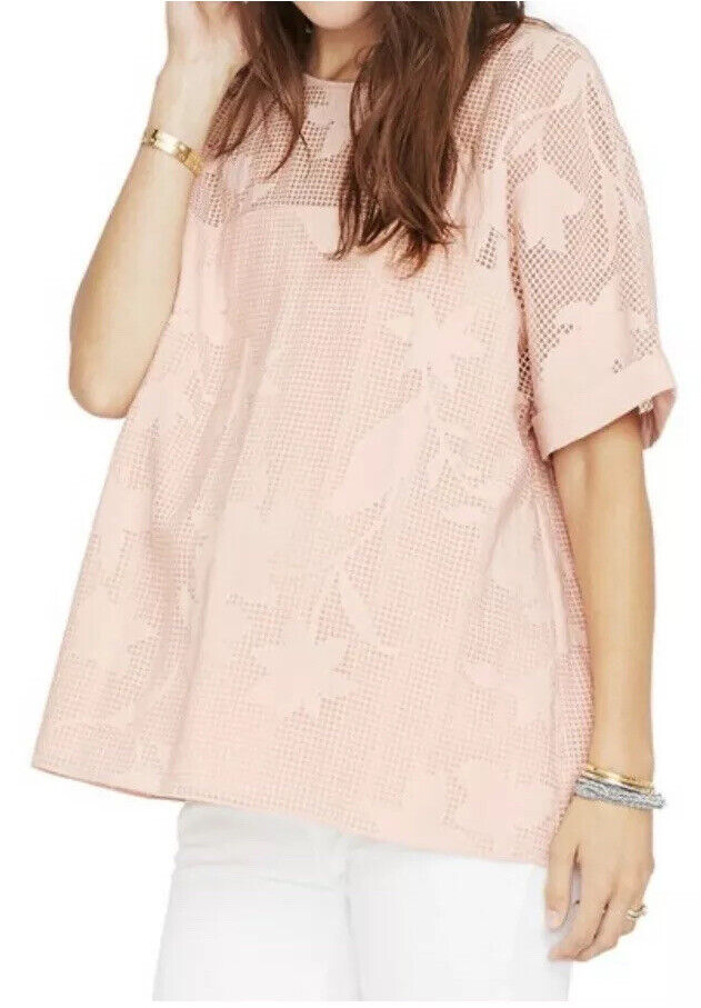 Hatch Maternity Women’s THE ROSA TOP Pink Floral Crewneck $178 NEW