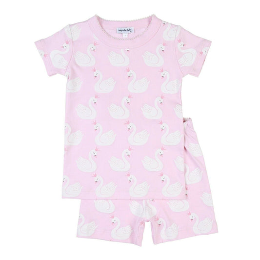 Magnolia Baby Girls CISNE Short Pajamas Pima Cotton Pink NEW
