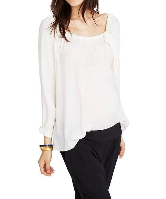 Hatch Maternity Women’s THE LAETITIA BLOUSE Ivory $189 NEW