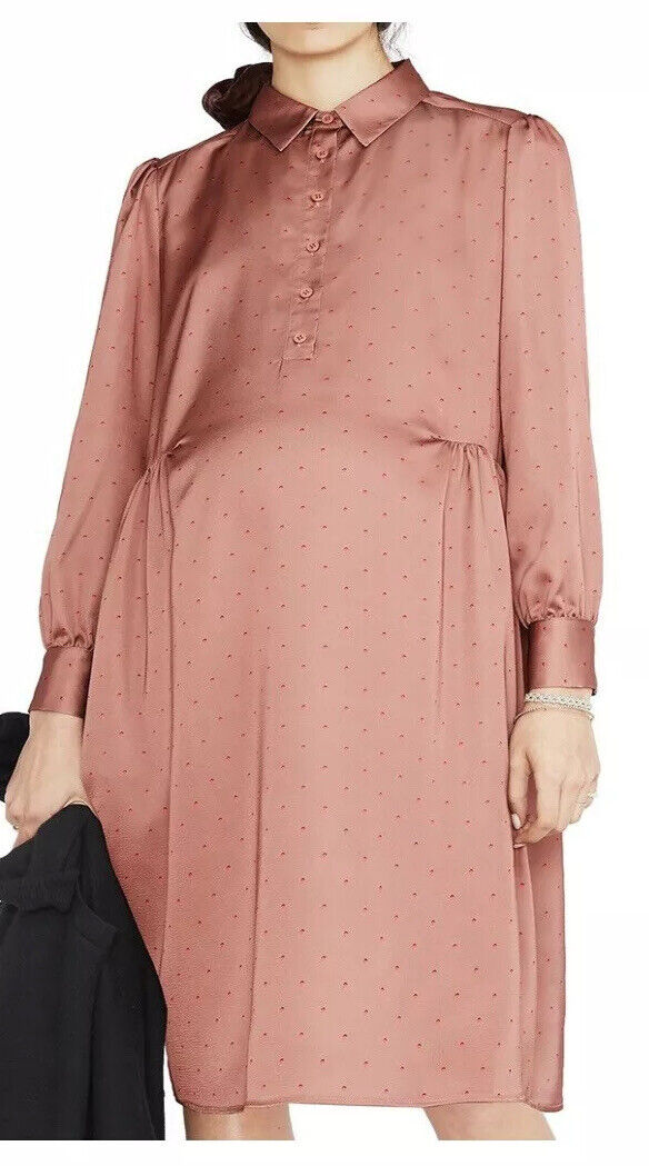 Hatch Maternity Women’s THE CLARA SHIRTDRESS Blush Size 3 (L/12) NEW