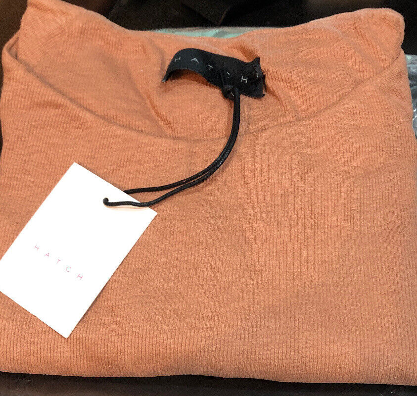 Hatch Maternity Women’s THE PIA TOP Clay Super Soft Rib Knit Stretch Fabric $148 NEW