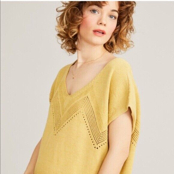 Hatch Maternity Women's THE GIA TOP Marigold Cotton Size 1 (S/4-6) $178 NEW