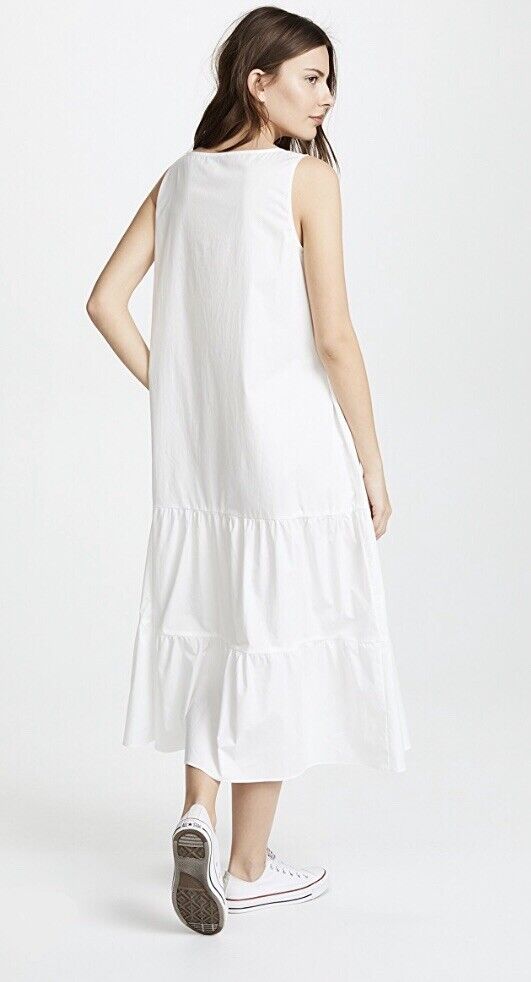 Hatch Maternity Women’s THE ELENORE DRESS White Cotton Poplin $268 NEW