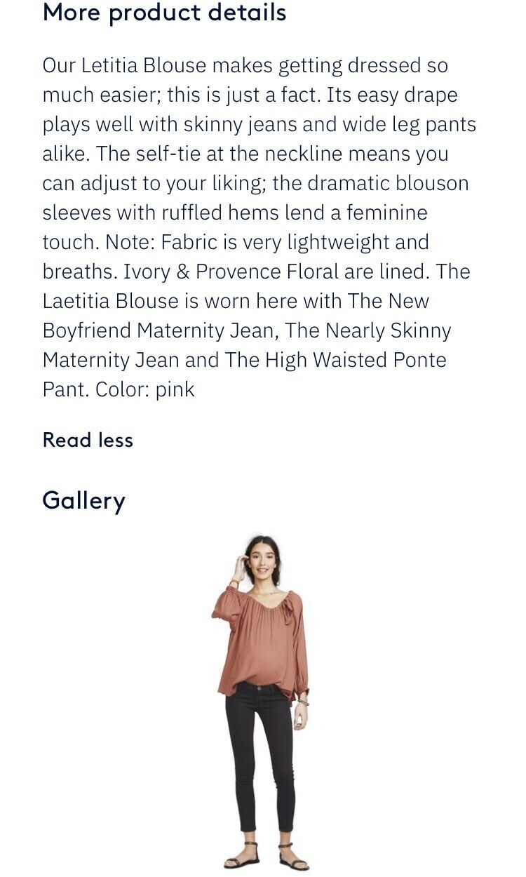 Hatch Maternity Women’s THE LAETITIA BLOUSE Sienna Pink $189 NEW