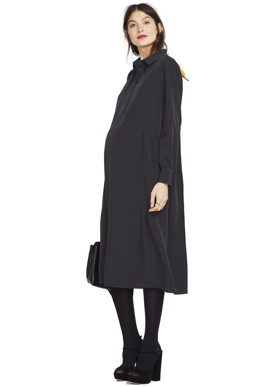 Hatch Maternity Women’s THE CLARA SHIRTDRESS Black Size 1 (S/4-6) NEW