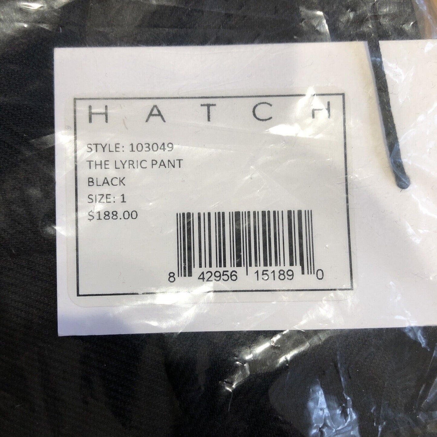 Hatch Maternity Women’s THE LYRIC PANT Black Cotton Blend $188 NEW