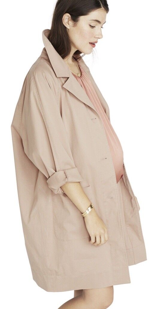 Hatch Maternity Women’s THE SLOUCH JACKET Fall Coat Pink Size P (Petite) $348 NEW