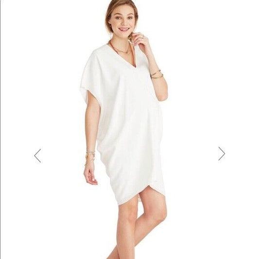 Hatch Maternity Women’s THE SLOUCH DRESS White $198 NEW