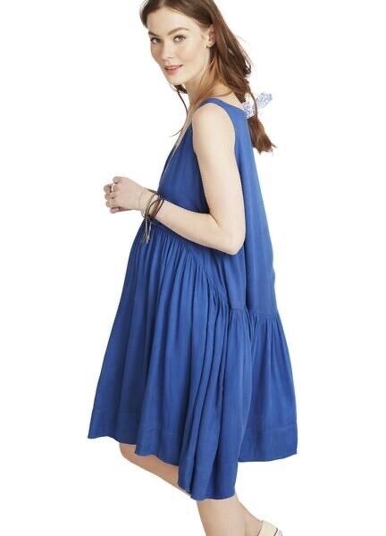 Hatch Maternity Women’s THE FIONA DRESS Blue Size P (PETITE) $258 NEW