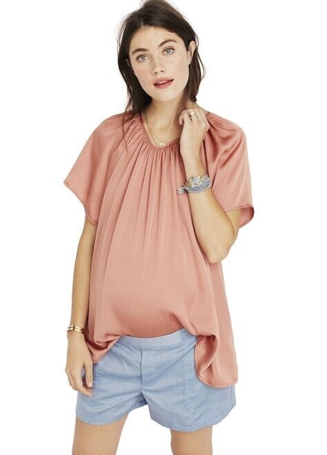Hatch Maternity Women’s THE CECILIA TOP Terracotta/Pink $168 NEW