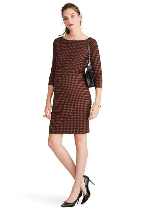 Hatch Maternity Women’s THE MILA DRESS Navy/Spice $248 NEW