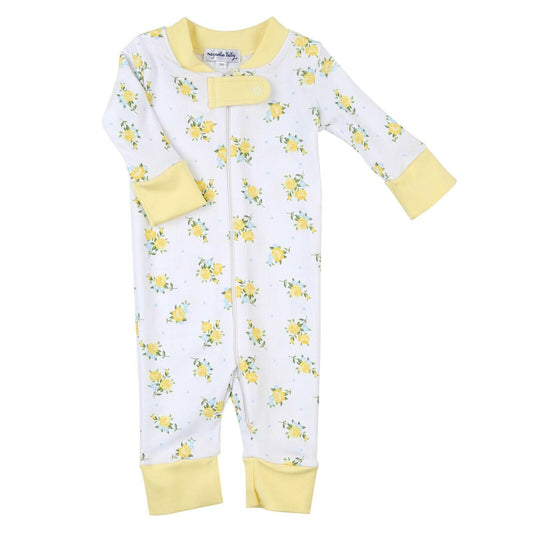 Magnolia Baby Girls FAITH'S CLASSICS Zipped Pajamas Yellow Pima Cotton New