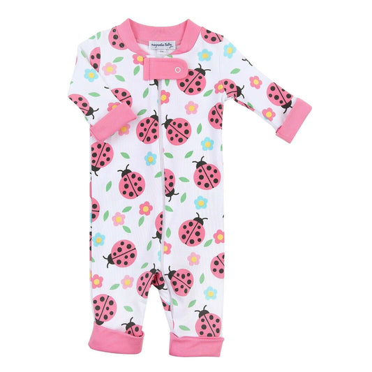 Magnolia Baby Girls LADYBUG HUGS Zipped Pajamas Pink Pima Cotton NEW