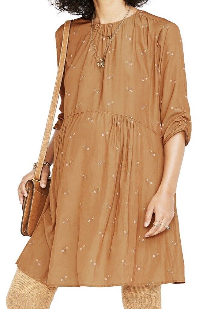 Hatch Maternity Women’s THE EMMA DRESS Brass Floral $268 NEW