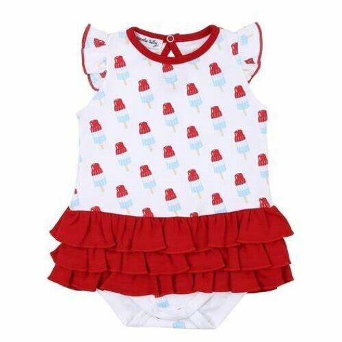 Magnolia Baby Girl ICE POPS Flutters Bubble Red Pima Cotton NEW