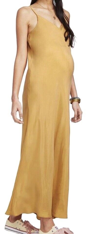Hatch Maternity Women’s THE RICKY SLIP DRESS Marigold $278 NEW