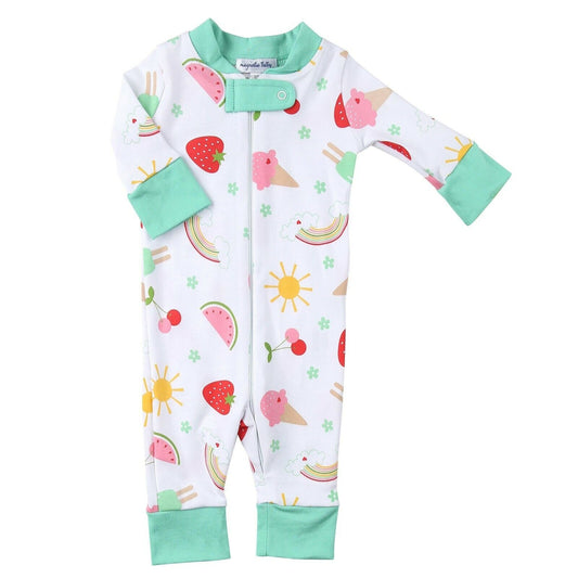 Magnolia Baby Girls SWEET SUMMER Zipped Pajamas Pima Cotton NEW