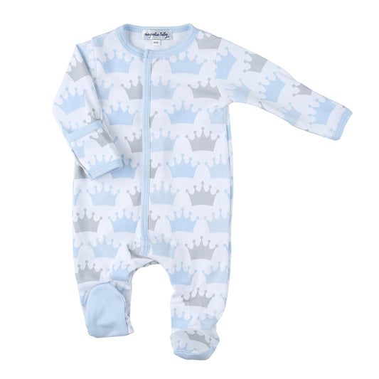Magnolia Baby Baby Boy Royals Printed Footie Blue Preemie