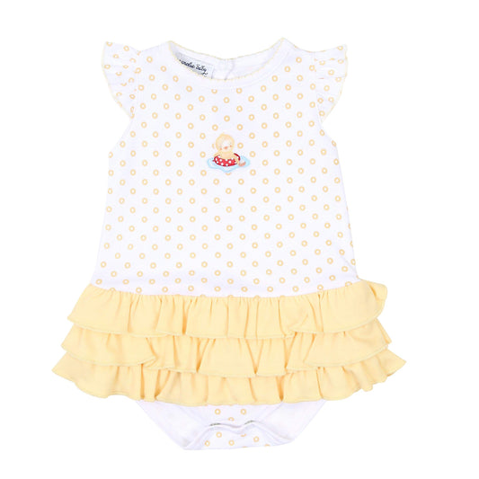 Magnolia Baby Baby Girl Fun in The Sun Emb Ruffle Flutters Bubble Yellow 9 Months