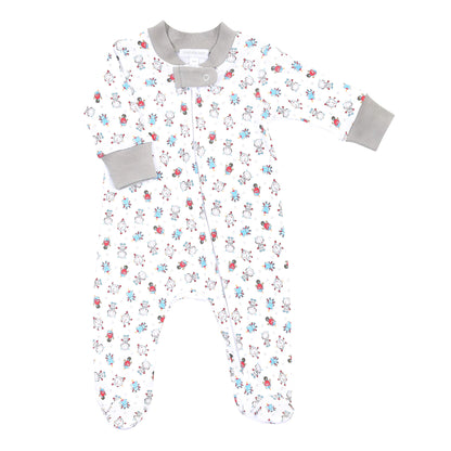 Magnolia Baby Baby Boy All Geared Up Printed Zipped Footie Blue