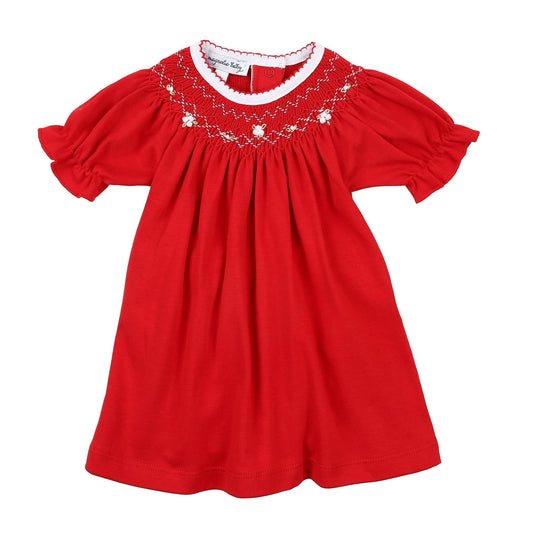 Magnolia Baby Baby Girl Clara and Colton Red Bishop S/S Dress Set