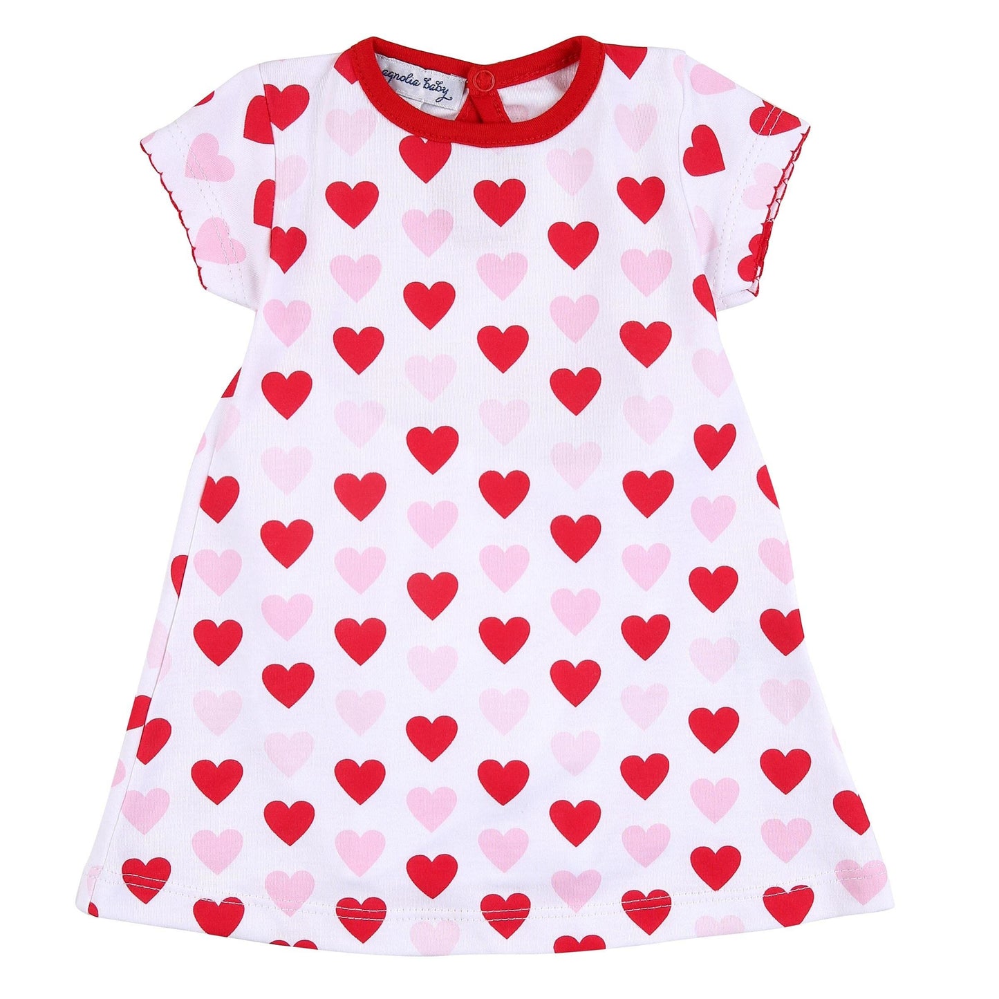 Magnolia Baby Baby Girl Heart to Heart Printed S/S Toddler Dress Red